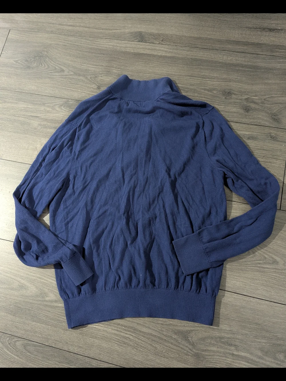 Banana Republic Navy Zip-Front Knit Sweater